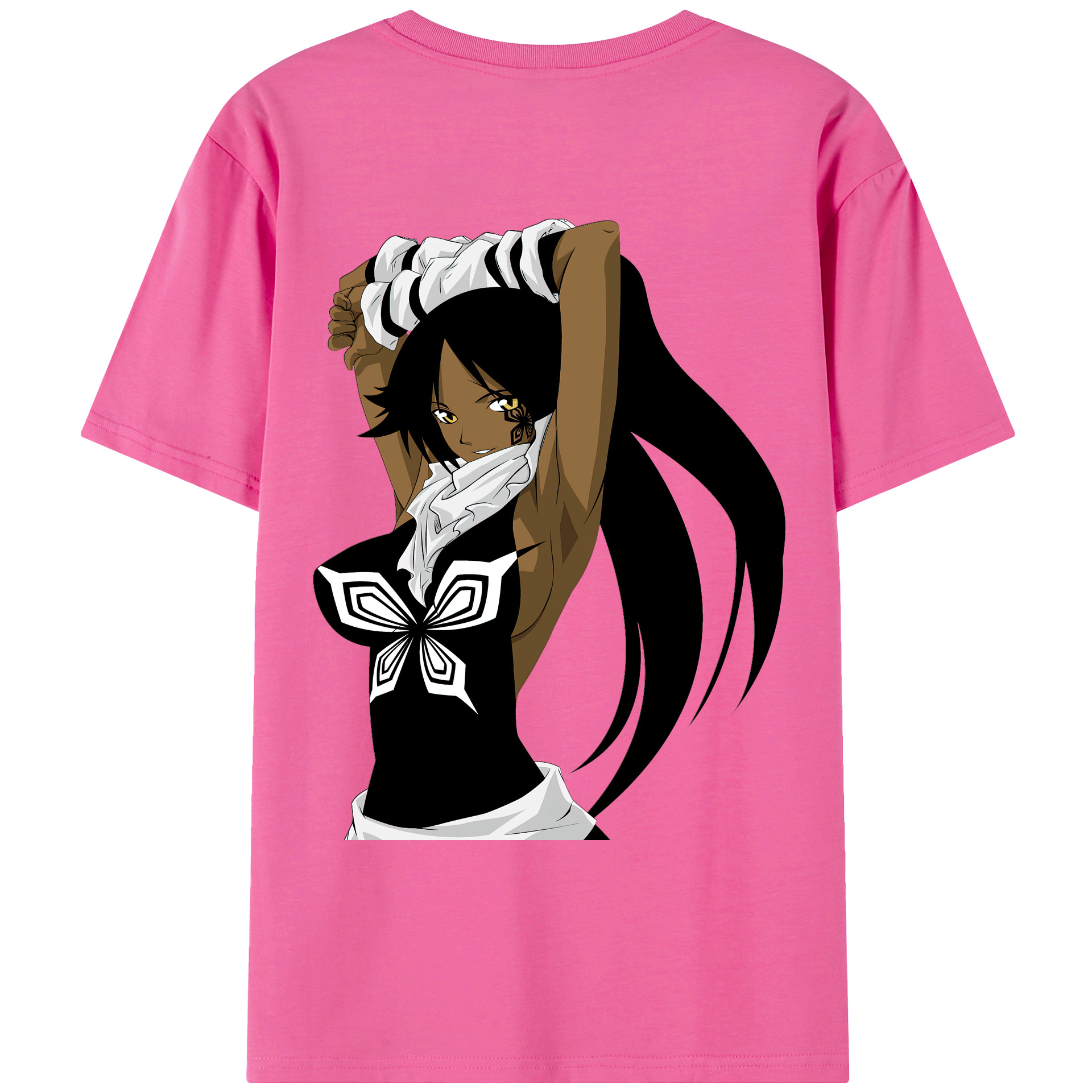 （画像用） ブリーチ 四楓院 夜一（しほういん よるいち） BLEACH Shihouin Yoruichi レディース半袖Tシャツ(バックプリント)